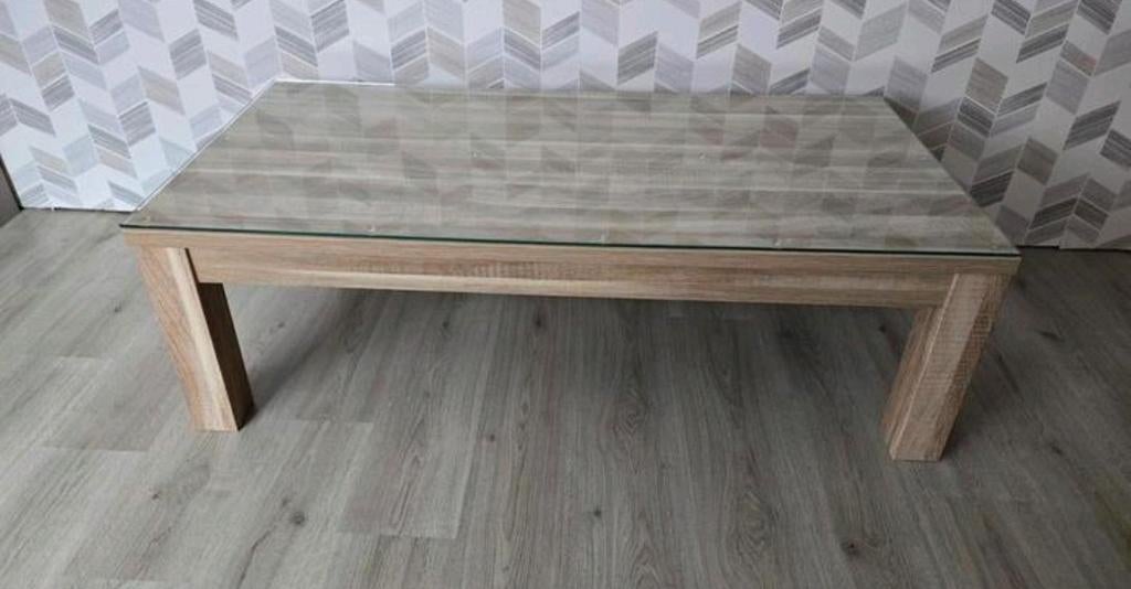 Salontafel met glas, Ophalen, Zo goed als nieuw