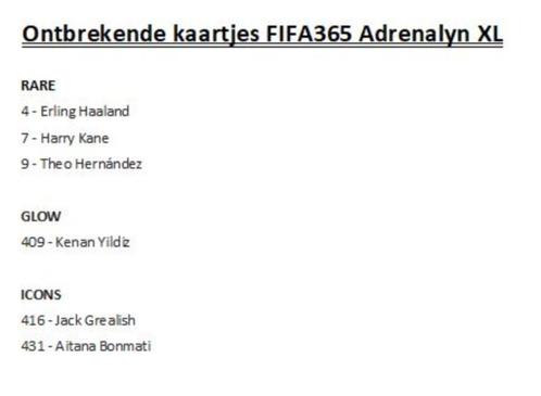 GEZOCHT Fifa 365 Adrenalyn XL 2025 voetbalkaarten Panini, Hobby en Vrije tijd, Stickers en Plaatjes, Nieuw, Plaatje, Ophalen of Verzenden