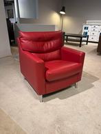 Leolux Rode Lederen Fauteuil, Huis en Inrichting, Fauteuils, Ophalen, Leolux, ., Zo goed als nieuw