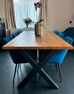 Complete eethoek – tafel + 6 velvet stoelen, Huis en Inrichting, Tafels | Eettafels, Ophalen, 200 cm of meer, 50 tot 100 cm, Zo goed als nieuw