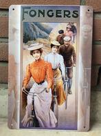 FONGERS Metalen Reclamebord naar oude fiets reclame poster, Ophalen of Verzenden, Nieuw, Reclamebord