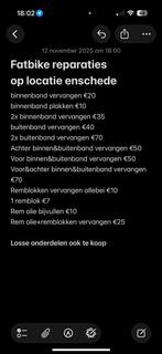 Fatbike Reparatie Enschede - Banden, Remmen & Meer!, Fietsen en Brommers, Fietsonderdelen, Ophalen of Verzenden, Gebruikt, Algemeen