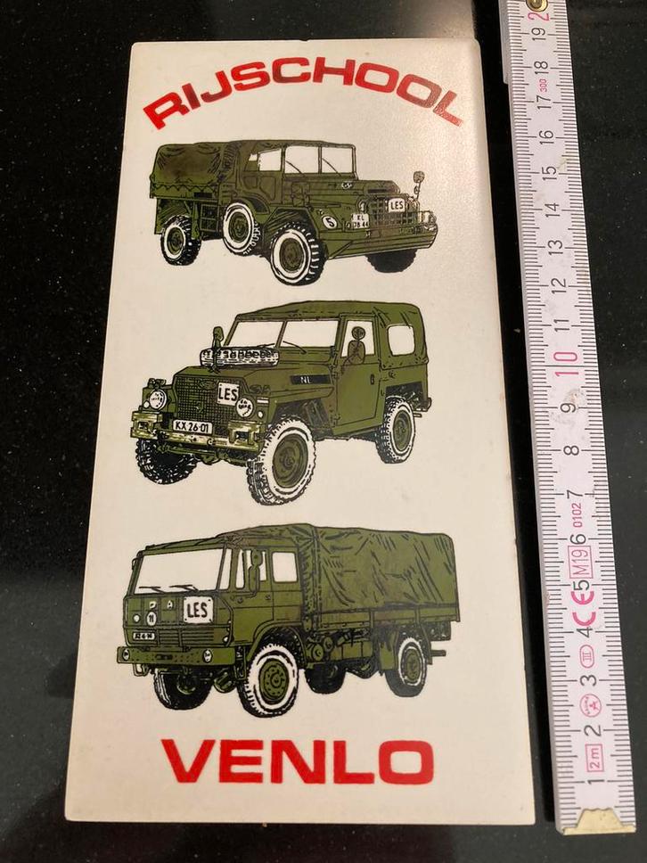 Tegeltje Daf rijschool defensie Venlo jaren 70, Verzamelen, Militaria | Algemeen, Landmacht, Nederland, Ophalen of Verzenden