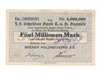 Duitsland 5 miljoen Mark 1923 Noodgeld Bremen/Bremer, Postzegels en Munten, Bankbiljetten | Europa | Niet-Eurobiljetten, Ophalen of Verzenden