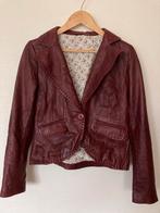TRANSMISSION Donkerrood Leren Jasje Maat M, Kleding | Dames, Maat 38/40 (M), Verzenden, Zo goed als nieuw, Jasje