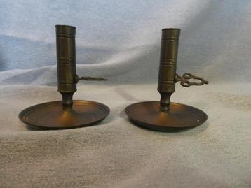 2 vintage Malm-messing kandelaar  Zweedse sleutelhouders.  beschikbaar voor biedingen