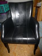 skai leer stoelen 2 stuks zwart, Huis en Inrichting, Stoelen, Ophalen, Overige materialen, Twee, Zwart