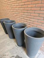 Hoge bloempotten set van 4 stuks grijs, Ophalen, Kunststof, Gebruikt, Tuin