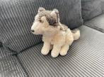 WWF wolven knuffel beige grijze wolf plush zittend 25 cm, Ophalen of Verzenden, Hond