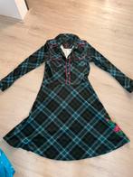 Leuke vintage jurk van tante Betsy mt s, Kleding | Dames, Verzenden, Zo goed als nieuw, Blauw, Knielengte