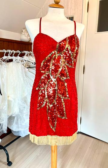 Pailletten cocktailjurk kort, salsa jurk maat 38 beschikbaar voor biedingen