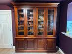 Massief hout wandkast boekenkast vitrine zware kwaliteit, Ophalen of Verzenden, Zo goed als nieuw, 25 tot 50 cm, 200 cm of meer