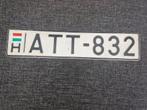 Kentekenplaat Hongarije oude nummerplaat nummerbord met VLAG, Verzamelen, Ophalen of Verzenden, Gebruikt, Auto's