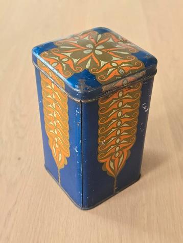 Zeldzaam antiek Art Deco (Koffie) blik met scharnierdeksel  beschikbaar voor biedingen