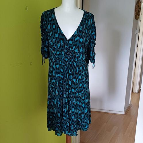 Mooie jurk van Diane von Furstenberg maat XL, Kleding | Dames, Jurken, Zo goed als nieuw, Maat 46/48 (XL) of groter, Blauw, Ophalen of Verzenden