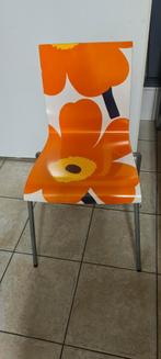 Kleurrijke design eetkamerstoelen met bloemenprint (oranje), Huis en Inrichting, Stoelen, Ophalen of Verzenden, Zo goed als nieuw