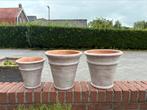 Bloempotten te koop 3x, Tuin en Terras, Bloempotten, Ophalen, Rond, Zo goed als nieuw, Minder dan 25 cm