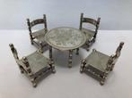 Zilveren miniatuur tafel en stoeltjes, o.a. Gelderblom, Verzenden, Zilver
