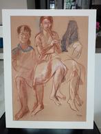 Tekening Margot Hudig - Ingelijst enkel in passepartout, Ophalen of Verzenden