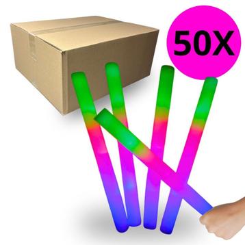 50x LED Feest Sticks, Multicolor, Lichtstaaf beschikbaar voor biedingen