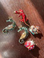 Vintage Broches Set - Zeepaard, Hagedis, Lieveheersbeestje, Overige materialen, 4 tot 7 cm, Gebruikt, Overige kleuren