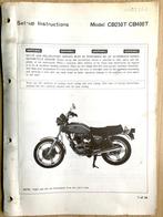 Honda CB250T CB400T 1977 Set-up Instructions, Verzenden, Honda