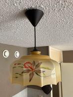 Vintage Art Deco Hanglamp Opaalglas Bloemmotief, Ophalen of Verzenden, Vintage retro, Minder dan 50 cm, Glas