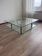 Glazen salontafel, Huis en Inrichting, Ophalen, 100 tot 150 cm, Vierkant, 50 tot 100 cm