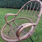 Vintage Rohé Noordwolde rotan stoel bohemian Ibiza stijl, Huis en Inrichting, Stoelen, Ophalen, Zo goed als nieuw, Zwart, Eén