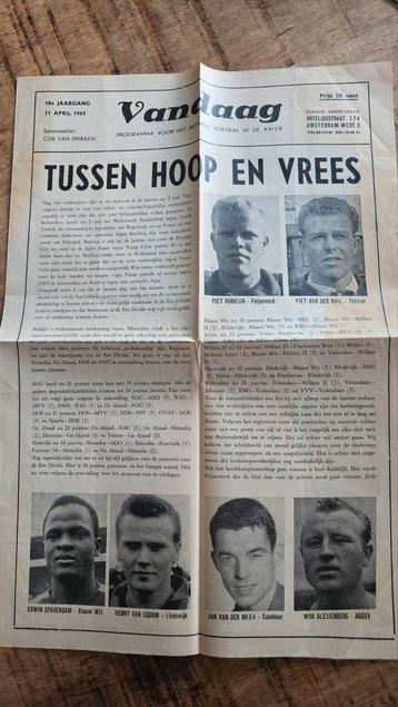 KNVB programma VANDAAG 11 april 1965 NAC Ajax Feijenoord beschikbaar voor biedingen