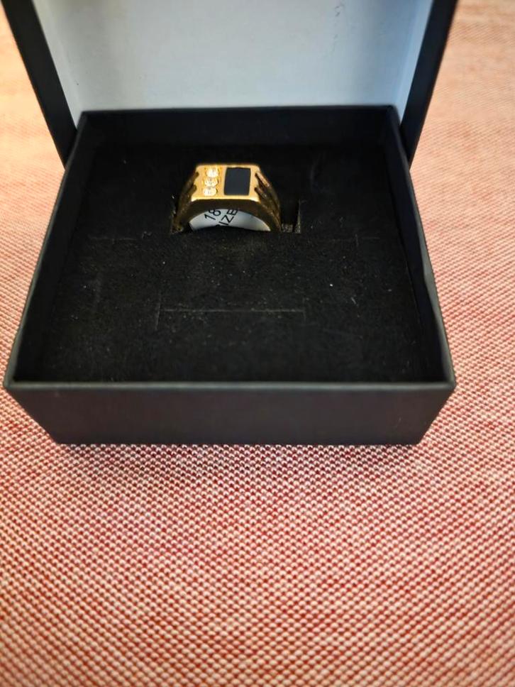 Prachrige Double Gouden zegelring. Ringmaat 58, Sieraden, Tassen en Uiterlijk, Ringen, Nieuw, Heer, 20 of groter, Goud, Goud, Ophalen of Verzenden