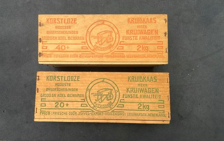 Vintage frico kruiwagen kaas houten bakjes, Antiek en Kunst, Curiosa en Brocante, Ophalen of Verzenden