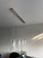 4 glazen cilinder hanglampen, Huis en Inrichting, Lampen | Hanglampen, Ophalen of Verzenden, Zo goed als nieuw, Glas, 75 cm of meer