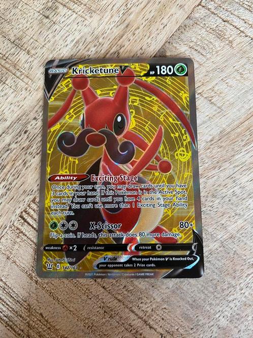 Kricketune V 142/163 - Foil Pokémonkaart, Hobby en Vrije tijd, Verzamelkaartspellen | Pokémon, Zo goed als nieuw, Losse kaart