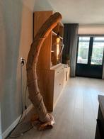 Staande vloerlamp, teak wortelhout, uniek ontwerp, 1.85 mtr, Ophalen, Minder dan 2 meter