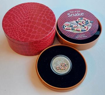 Zilveren 1/2 oz Year of the Snake proof colored 2013. 