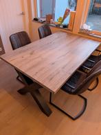 Mooie eettafel keuken tafel met stalen X-poot - 163.5x100cm, 50 tot 100 cm, Zo goed als nieuw, 150 tot 200 cm, Vier personen