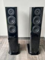 Phonar P4 Edma vloerstaande speakers – hoogglans zwart, Zo goed als nieuw, 120 watt of meer, Front, Rear of Stereo speakers, Ophalen