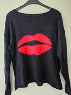 Stile Benetton Trui met Lippen - Maat M, Maat 38/40 (M), Zwart, Ophalen of Verzenden, Stile Benetton