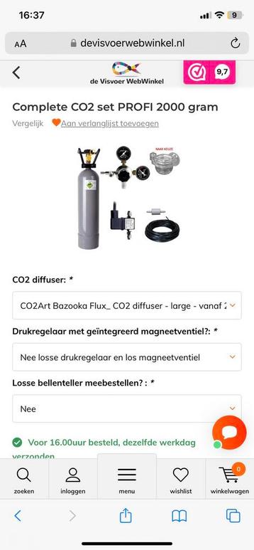 Complete co2 set beschikbaar voor biedingen