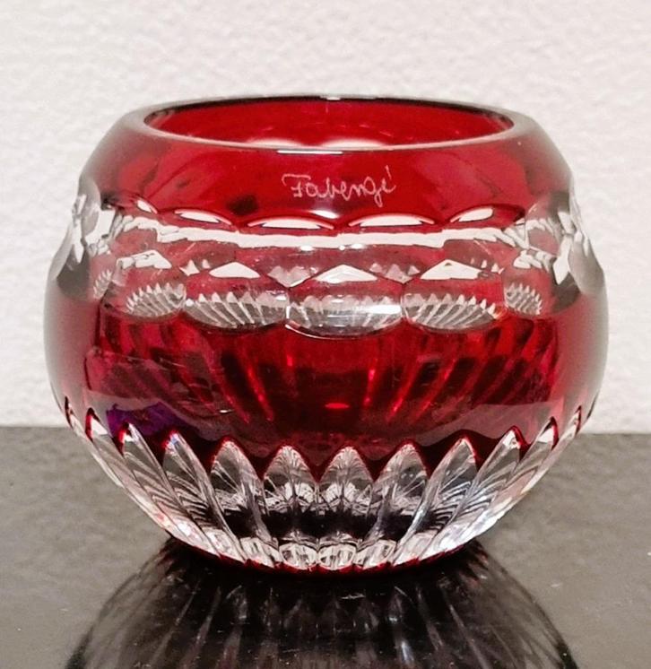 Faberge' - gesigneerde kleine bolvaas., Antiek en Kunst, Curiosa en Brocante, Ophalen of Verzenden