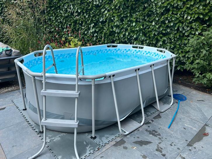 Bestway opzet zwembad ovaal, Tuin en Terras, Zwembad-toebehoren, Zo goed als nieuw, Ophalen