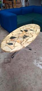 Jaren '70  hars marmer tafel. Vintage, 100 tot 150 cm, Zo goed als nieuw, Minder dan 50 cm, Rechthoekig