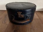 Antieke ronde hoedenkoffer met lederen handvat, Ophalen of Verzenden