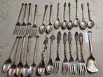 Vintage verzilverde lepeltjes, vorkjes, suikertang, Antiek en Kunst, Antiek | Bestek, Ophalen
