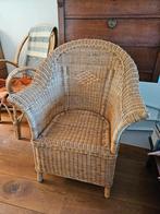 Rotan fauteuil, Huis en Inrichting, Stoelen, Ophalen, Bruin, Riet of Rotan, Zo goed als nieuw