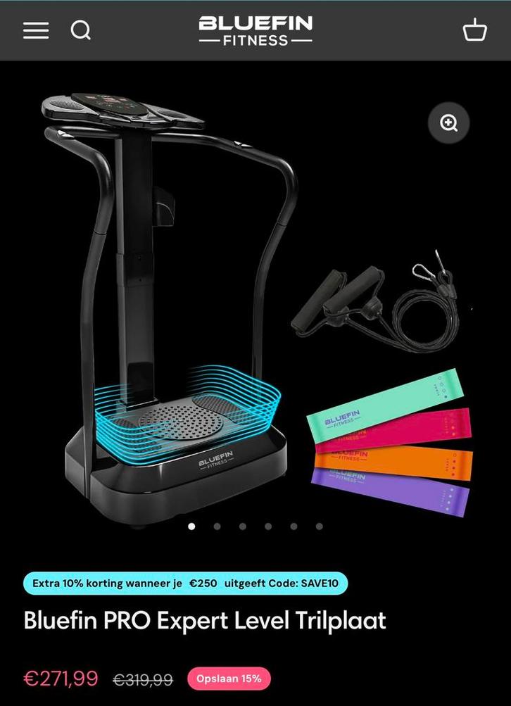 pro expert level trilplaat bluefin, Sport en Fitness, Fitnessapparatuur, Nieuw, Trilplaat, Ophalen of Verzenden