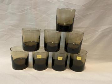 Retro Set van 8 Luminarc France Rookglas Whiskeyglas  beschikbaar voor biedingen