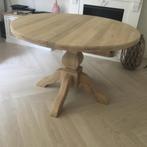 Ronde uitschuifbare bolpoot eettafel in landelijke style, Huis en Inrichting, Tafels | Eettafels, 100 tot 150 cm, Ophalen of Verzenden