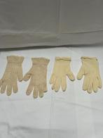 Vintage 2 paar trouwhandschoenen jaren ‘ 60, Ophalen of Verzenden, Gedragen, Wit, Ivoor of Crème